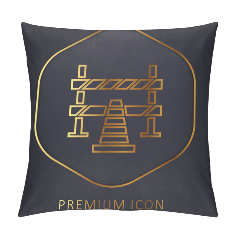 Personality  Barrier Golden Line Premium Logo Or Icon Pillow Covers