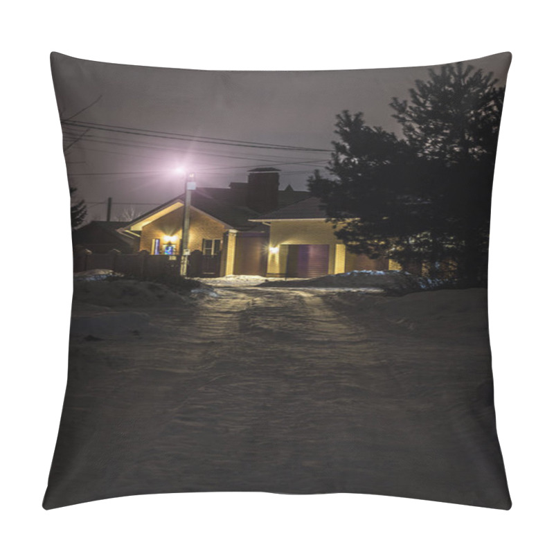 Personality  Highlighted House At Night Pillow Covers