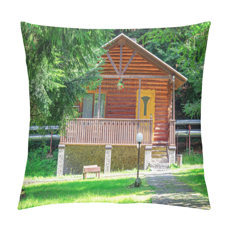 Personality  Log House In The Forest Pillow Covers