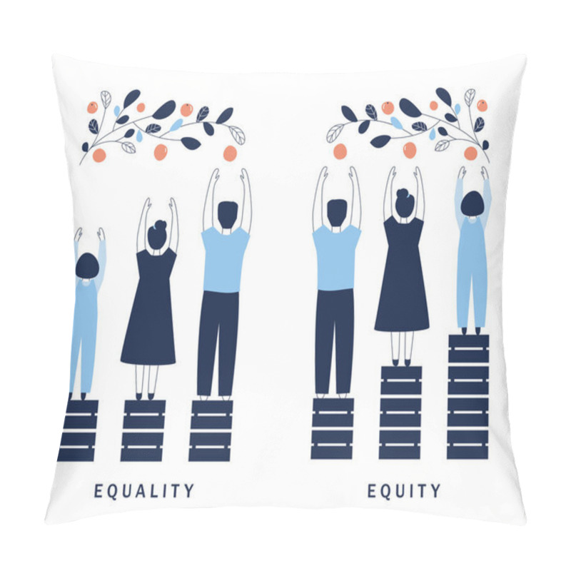 Personality  Equality And Equity Concept Illustration. Human Rights, Equal Opportunities And Respective Needs. Modern Design Vector Illustration Pillow Covers