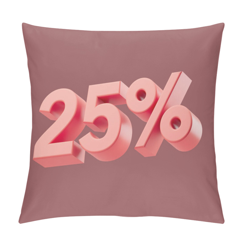 Personality  Sale 25 Or Twenty-five Percent On Pastel Background. 3d Render Illustration. Isolated Object Pillow Covers