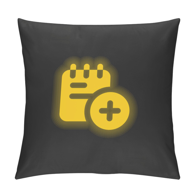 Personality  Add Yellow Glowing Neon Icon Pillow Covers