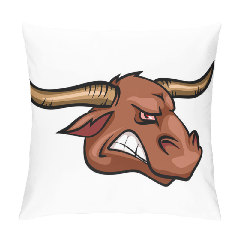 Personality  Angry Bull Mascot Pillow Covers