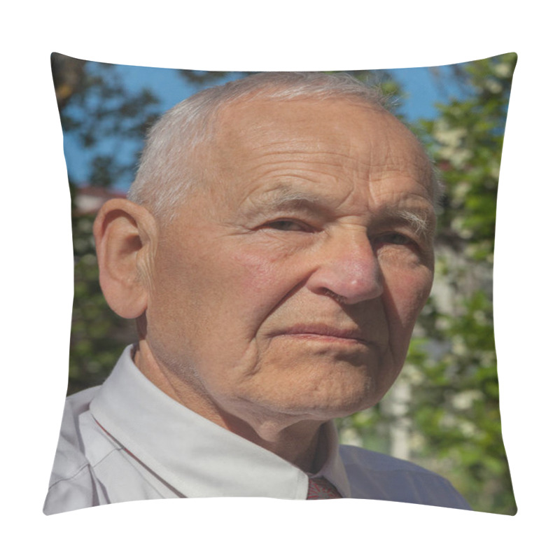 Personality  Portrait Of A Senior Man. Pillow Covers