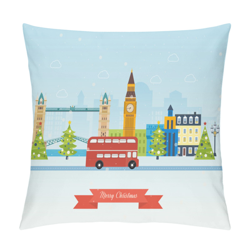 Personality  Cute Invitation Card With Winter City Pillow Covers