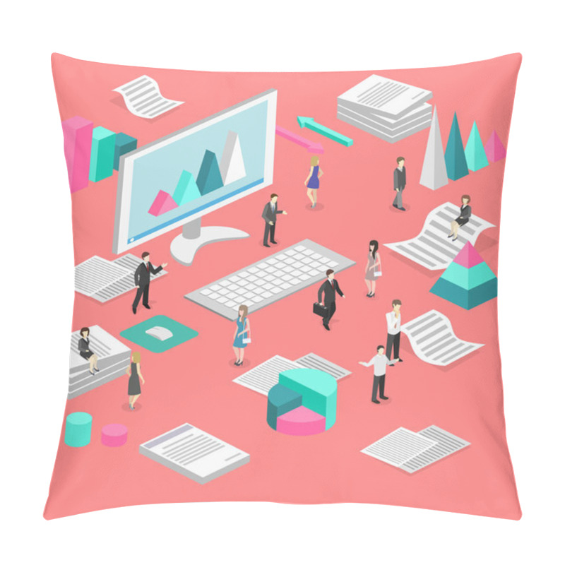 Personality  Interior Office Workplace With People Pillow Covers