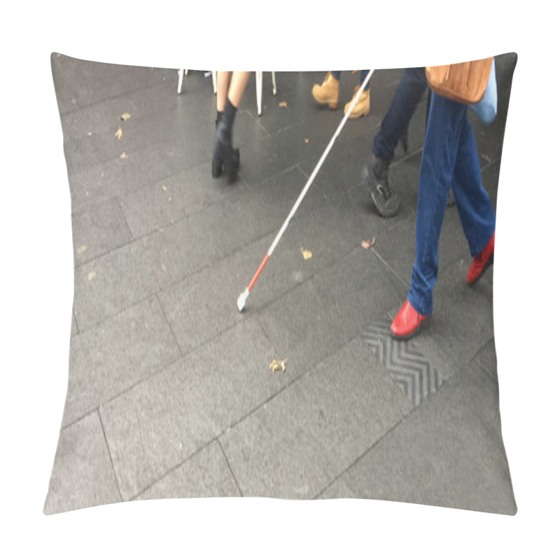 Personality  Visually Impaired Person Walks In The Street  Pillow Covers