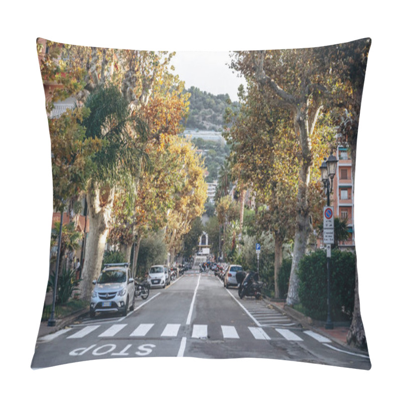 Personality  Ventimiglia, Italy - October 2, 2024: Early Morning In The Center Of Ventimiglia Pillow Covers