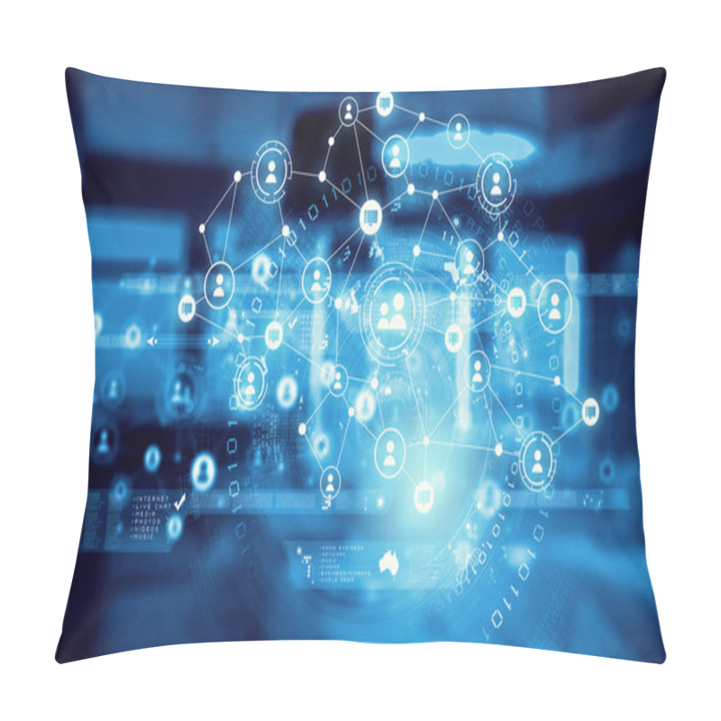 Personality  Connection Technologies For Business . Mixed Media Pillow Covers