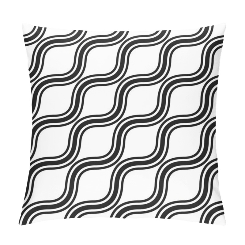 Personality  Seamless Monochrome Angular Wave Pattern Pillow Covers