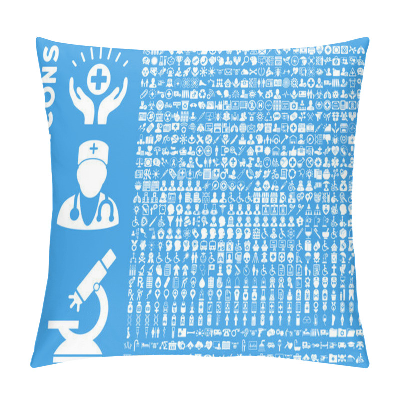 Personality  Flat Medical Icon Collection Pillow Covers