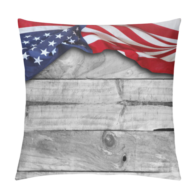 Personality  American Flag And Wooden Boards Pillow Covers