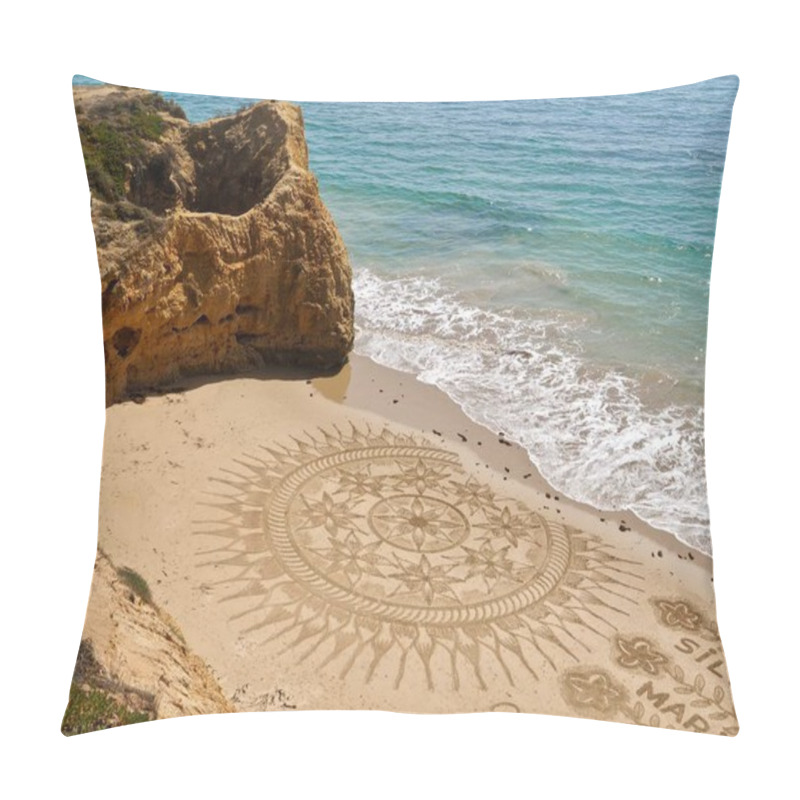 Personality  Beautiful Beach Art Of Vitor Raposo At The Algarve Coast Of Portugal Pillow Covers