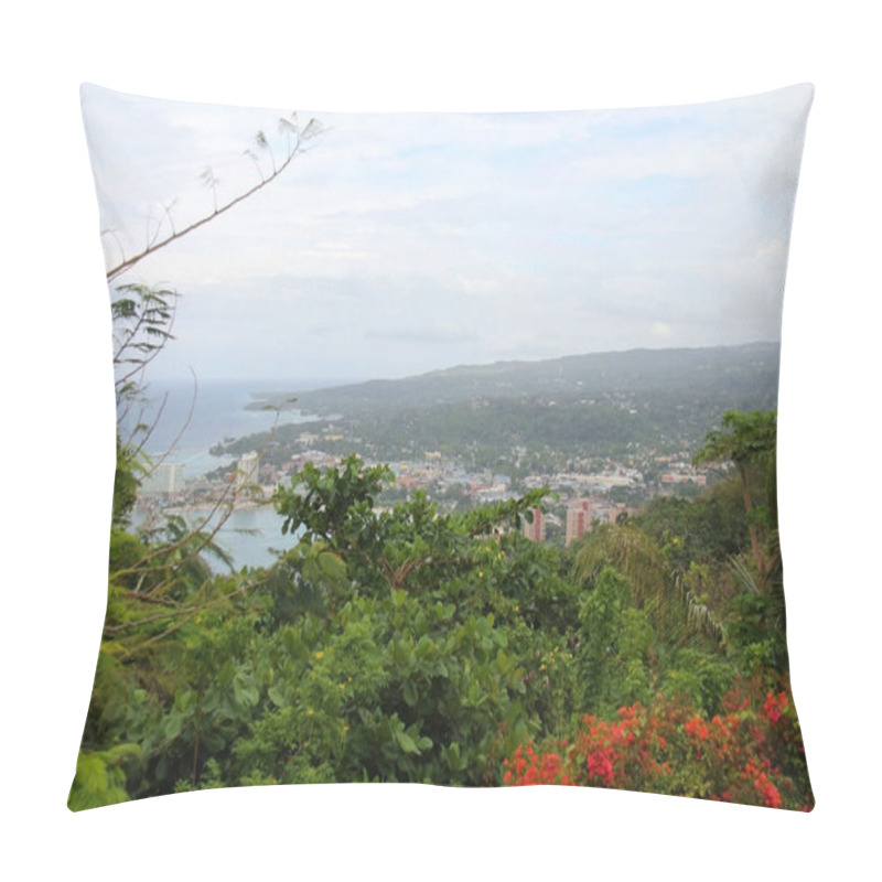 Personality  Ocho Rios Aerial View From The Top Of Mystic Mountain, Jamaica. Pillow Covers