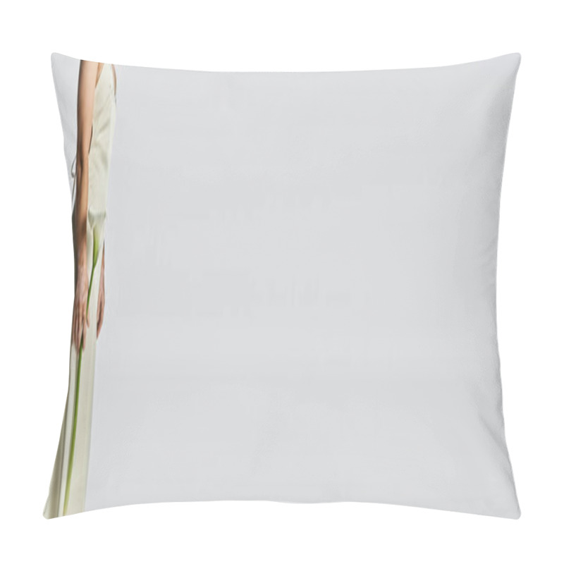 Personality  A Young Woman With Vitiligo Stands Elegantly In A Minimalist Space, Showcasing Her Beauty. Pillow Covers