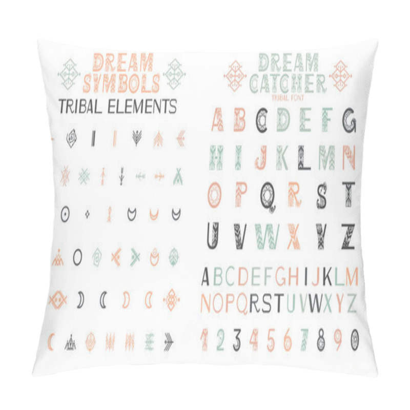 Personality  Tribal Alphabet And Ornaments. Pillow Covers