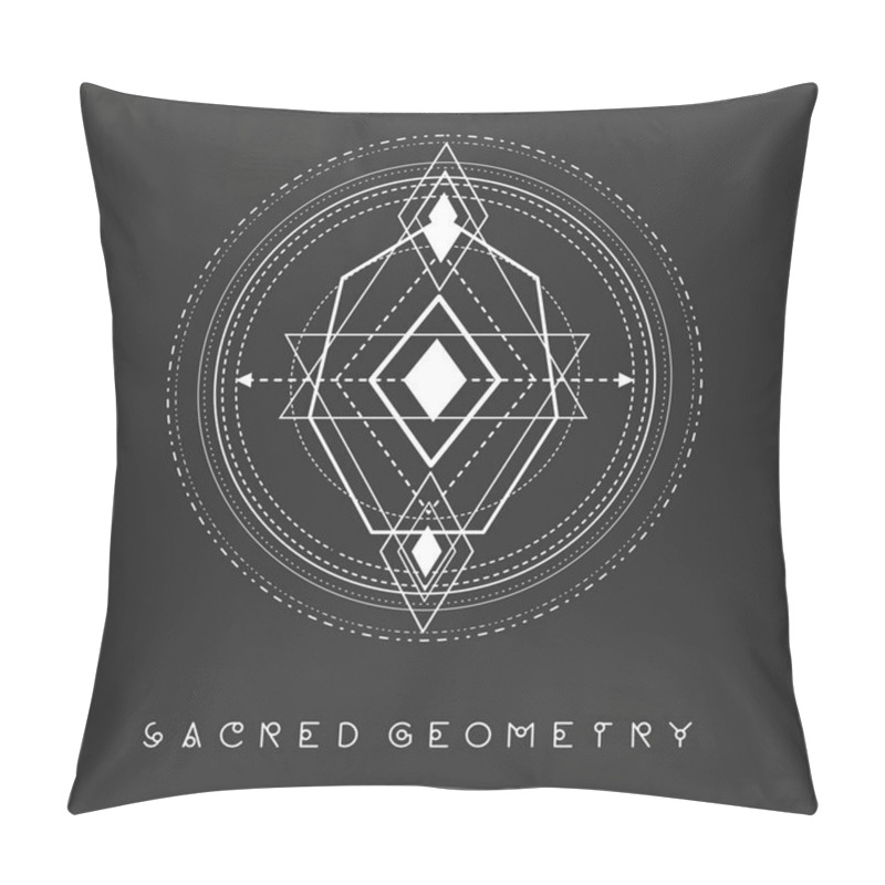 Personality  Esoteric Sacred Geomety Vector On Black Background Pillow Covers