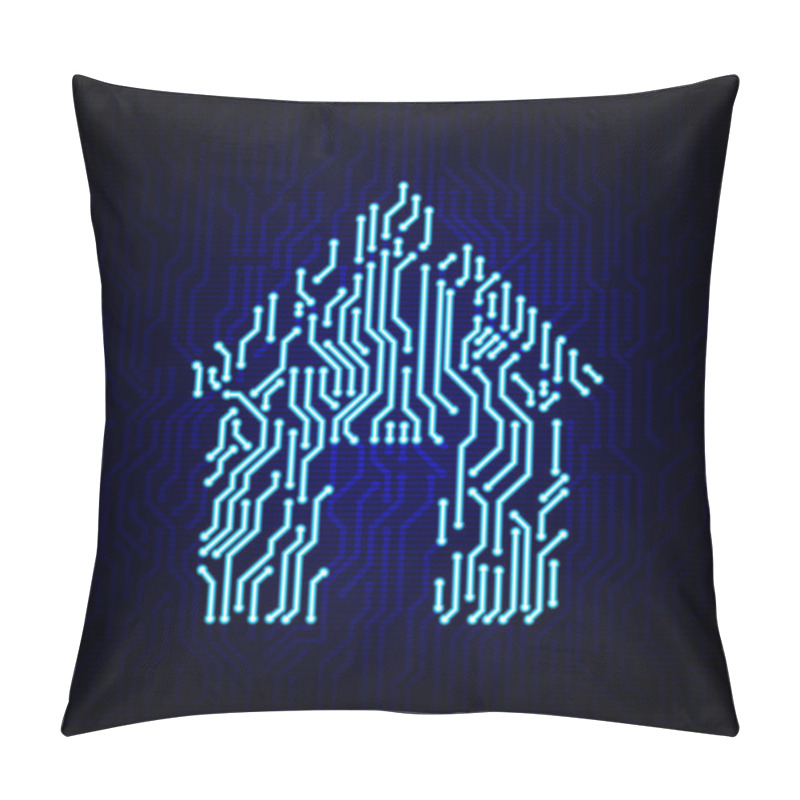 Personality  Smart Home Concept. Vector Illustration. Pillow Covers