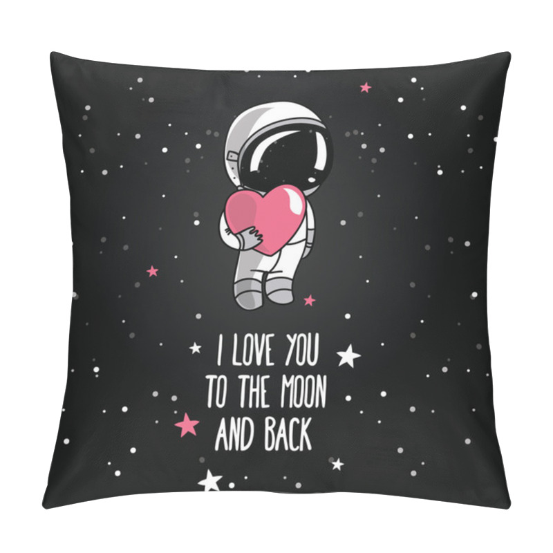 Personality  Cute Hand Drawn Astronaut With Heart Pillow Covers