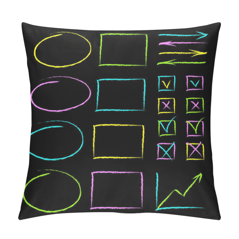 Personality  Set Of Hand Drawn Chalk Style Lines Note Objects Pillow Covers