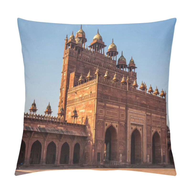 Personality  Rear View Of Buland Darwaza Also Known As The Gate Of Magnificence Built By Mughal Emperor Akbar At Fatehpur Sikri Agra. Pillow Covers