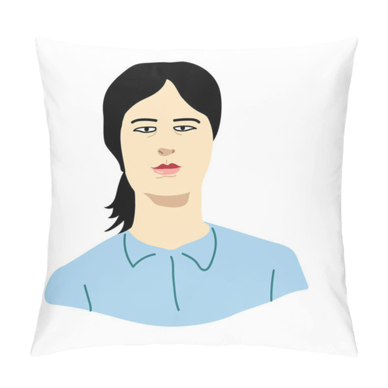 Personality  Woman Face Icon Vector Illustration Graphic Design, Woman Avatar Icon Pillow Covers