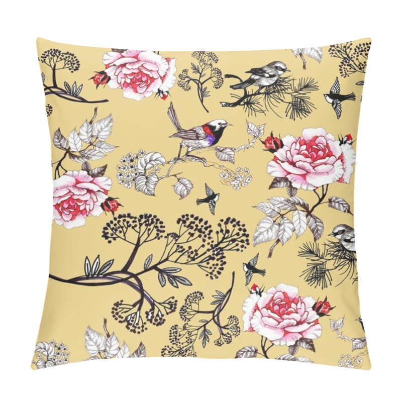 Personality  Floral Pattern With Birds  Pillow Covers