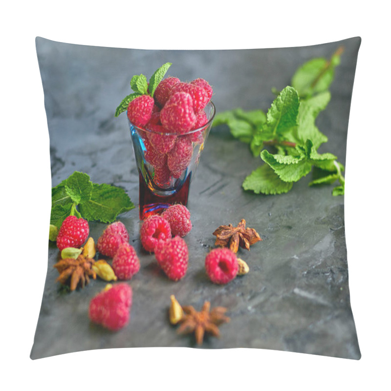 Personality  Raspberries Scattered On The Table Pillow Covers