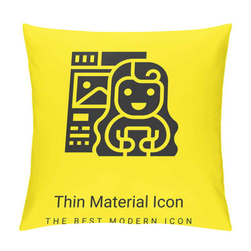 Personality  Blogger Minimal Bright Yellow Material Icon Pillow Covers