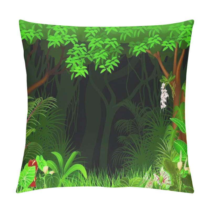 Personality  Illustration Of Forest Background Pillow Covers