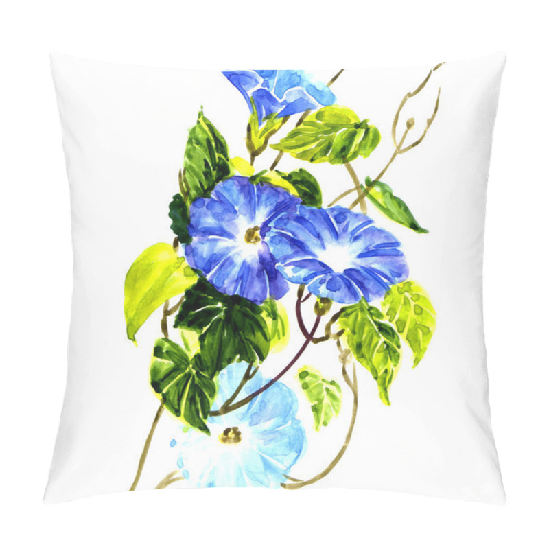 Personality  Sky Blue Morning Glory Isolated Pillow Covers