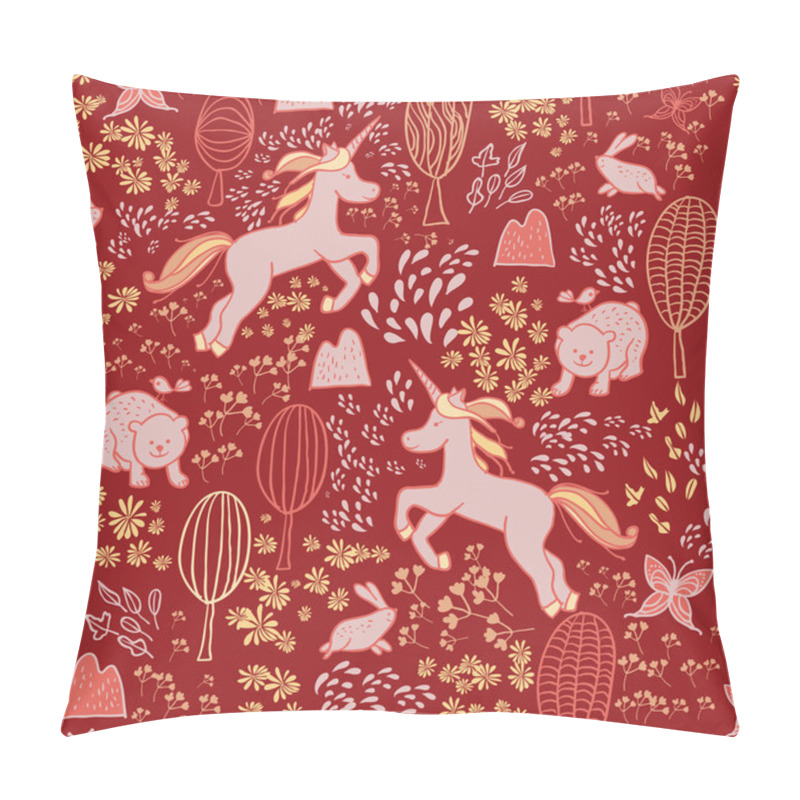 Personality  Pattern Of Animals And Magical Unicorns. Pillow Covers