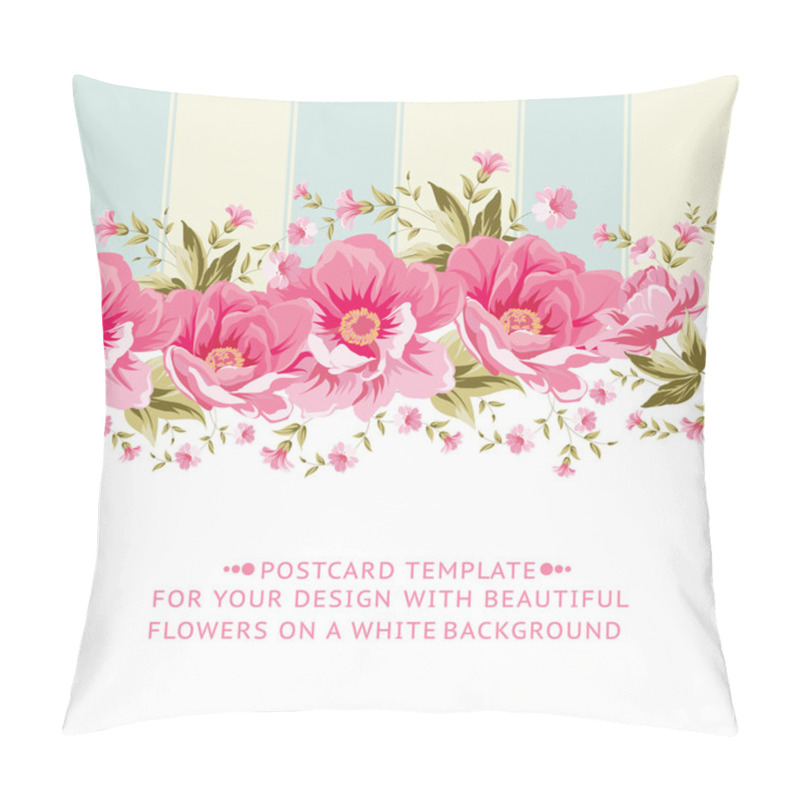 Personality  Ornate Pink Flower Border With Tile. Pillow Covers