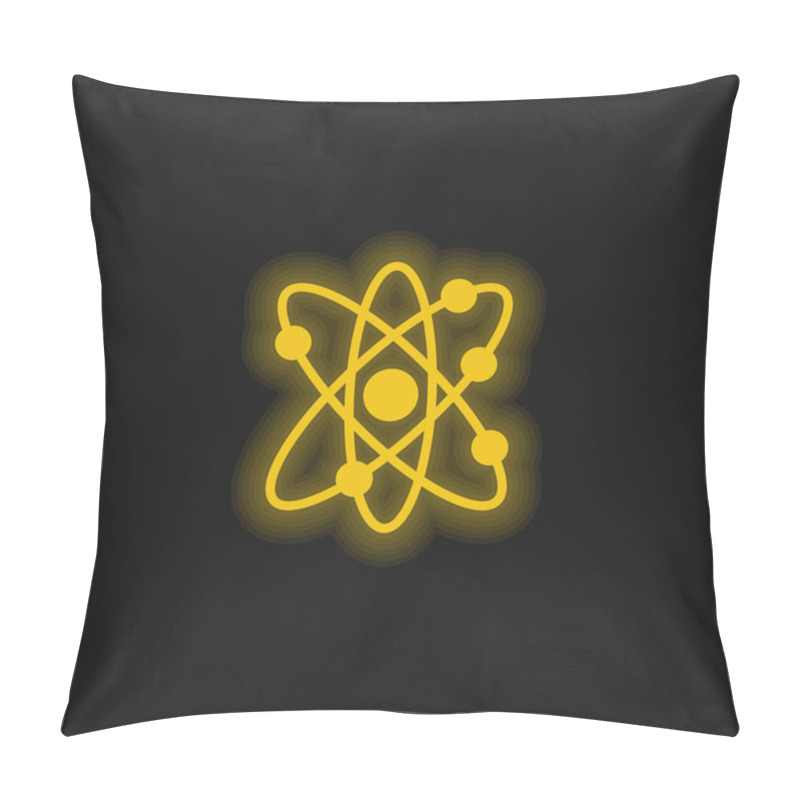 Personality  Atom Yellow Glowing Neon Icon Pillow Covers