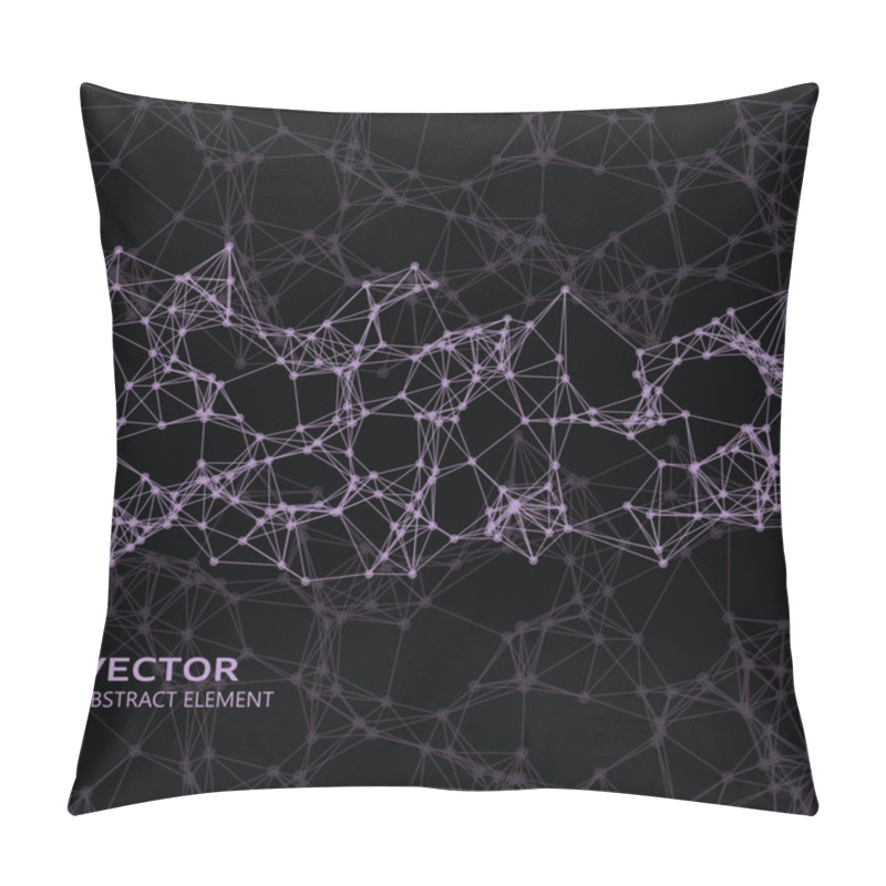 Personality  Pink Abstract Cybernetic Particles On Black Background Pillow Covers