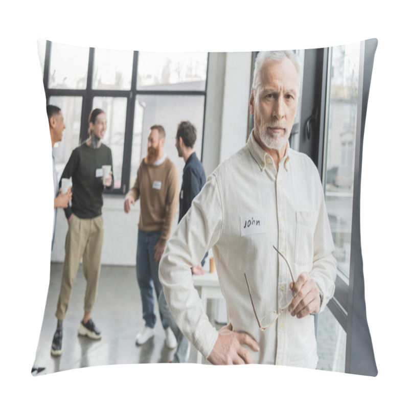 Personality  Mature Man With Alcohol Addiction Looking At Camera In Rehab Center  Pillow Covers