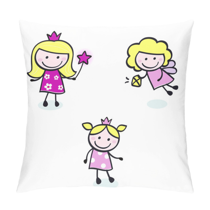 Personality  Cute Doodle Princess & Fairy Stitch Figures Set. Pillow Covers