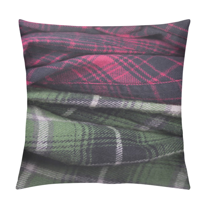 Personality  Plaid Flannel Fabric Cloth Tartan Garment Textile Pillow Covers