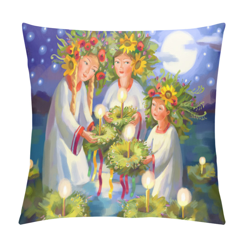 Personality  Summer Solstice. Midsummer Day. Ivan Kupala Pillow Covers