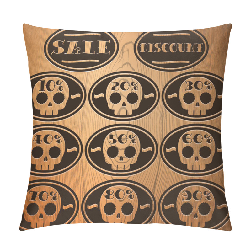 Personality  Set Of Vector Sale Skull Stickers Pillow Covers