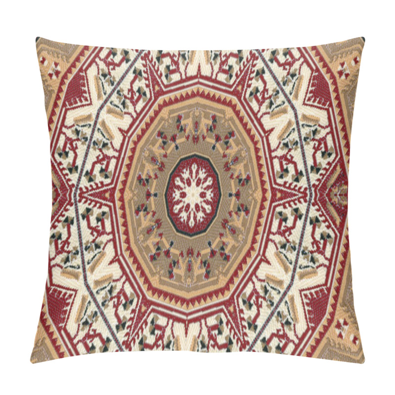 Personality  Abstract Ethnic Authentic Symmetric Pattern Ornamental Decorative Kaleidoscope Movement Geometric Circle And Star Shape Pillow Covers