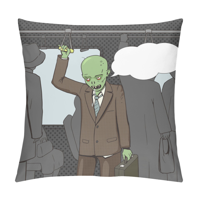 Personality  Zombie Goes To Work Pop Art Vector Pillow Covers