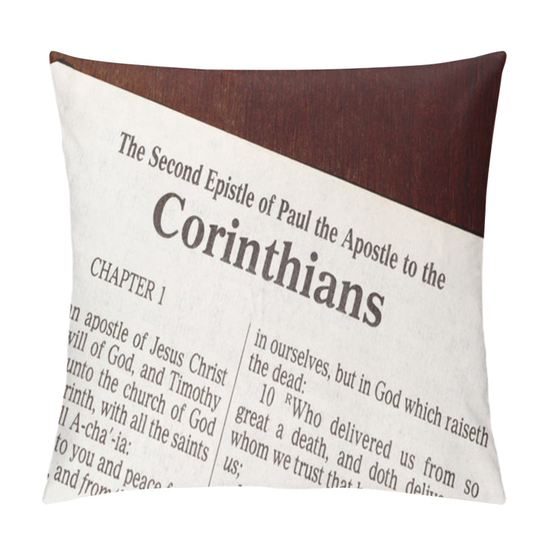 Personality  This Is The King James Bible Translated In 1611.  There Is No Copyright.  Title Page To Second Corinthians Close-up Pillow Covers