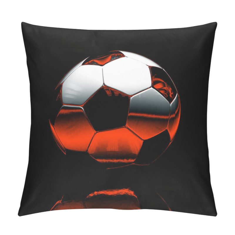 Personality  Realistic Soccer Ball On Dark Background Pillow Covers