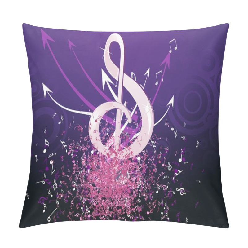 Personality  Grungy Musical Notes On Background Pillow Covers