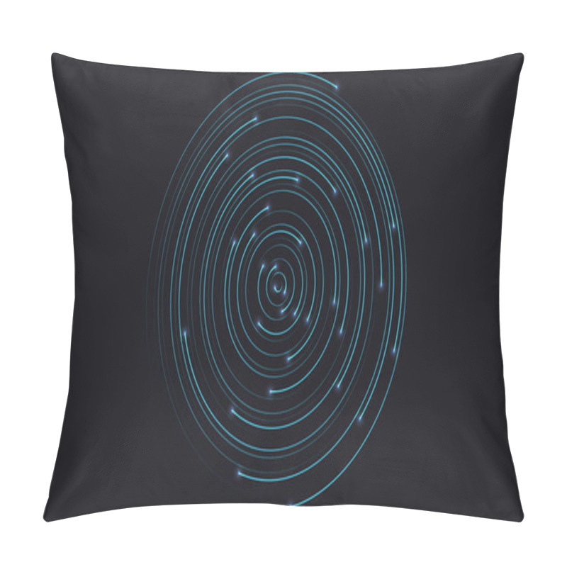 Personality  Banner With Radial Lines With Glow Of End And Place For Text. Dynamic Flow On Dark Background. Abstract Circular Pattern Moving Flow. Optical Art, Vector Design Elements Pillow Covers