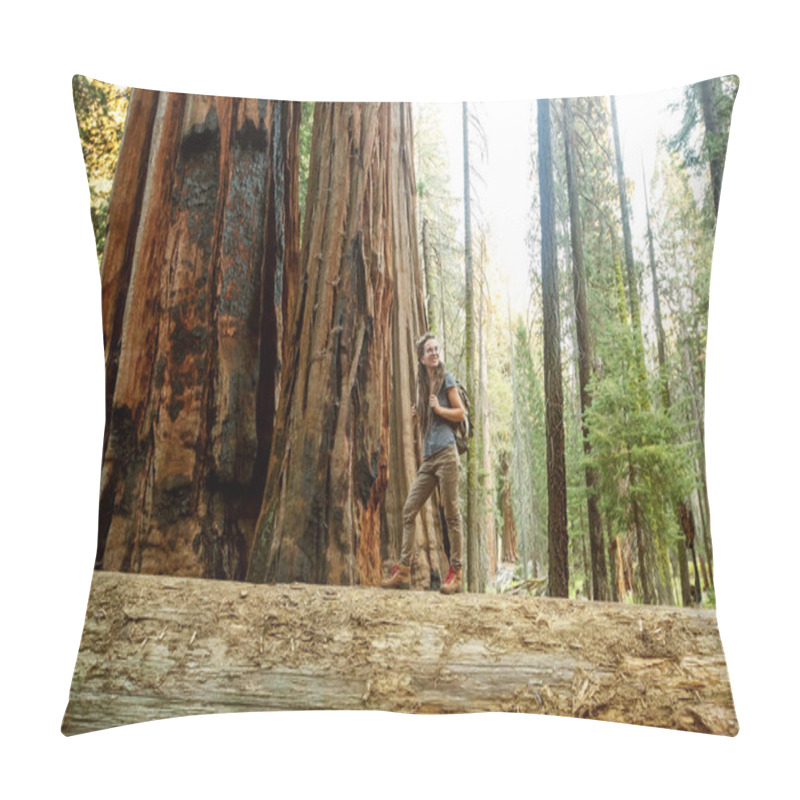 Personality  Hiker In Sequoia National Park In California, USA Pillow Covers