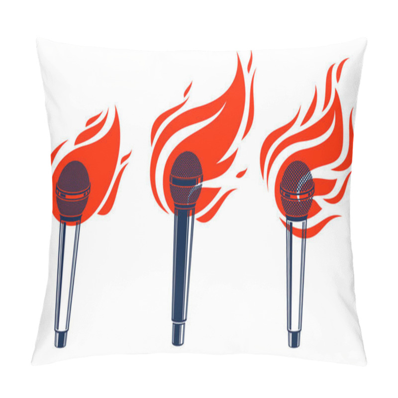 Personality  Microphone On Fire, Hot Mic In Flames, Rap Battle Rhymes Music,  Pillow Covers