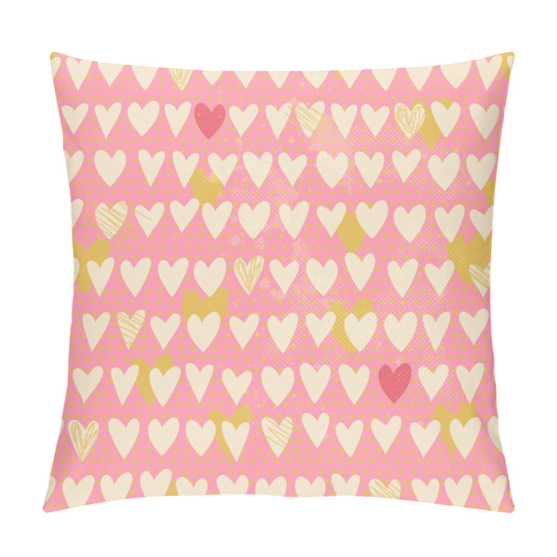 Personality  Romantic Seamless Pattern With Small Hand Drawn Hearts Pillow Covers