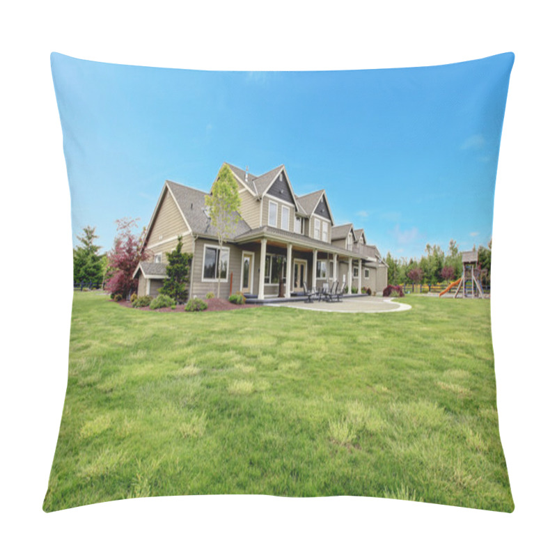 Personality  Large Farm Country House With Spring Green Landscape. Pillow Covers